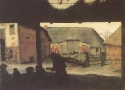 Cornelis van Dalem Farmyard with a Beggar (mk05) oil painting picture wholesale